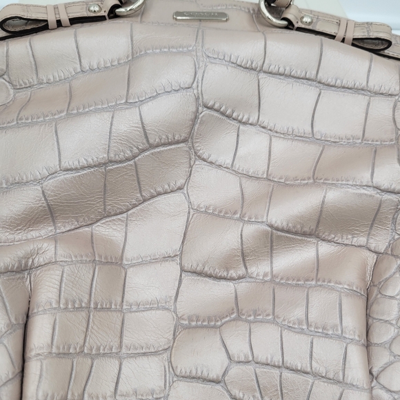 Coach Madison Sophia Embossed Satchel Sand Shoulder bag w Shoulder Strap - Picture 8 of 13